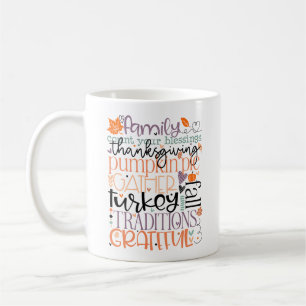 Family Count Your Blessings Thanksgiving Pumpkin Coffee Mug