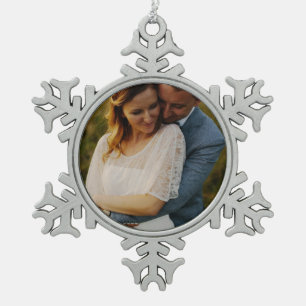 FAMILY/COUPLE MEMORIES SNOWFLAKE SNOWFLAKE PEWTER CHRISTMAS ORNAMENT