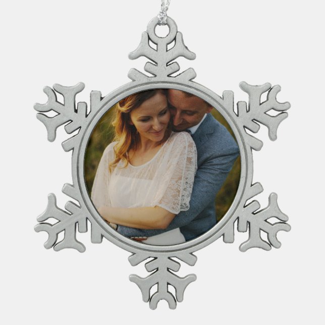 FAMILY/COUPLE MEMORIES SNOWFLAKE SNOWFLAKE PEWTER CHRISTMAS ORNAMENT (Front)