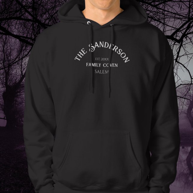 Family Coven Crew Custom Name Halloween Black Hoodie (Creator Uploaded)