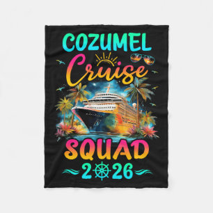 Family Cozumel Cruise Squad 2026 Summer Vacation Fleece Blanket