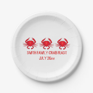 Family Crab Feast Red Crabs Personalised Plate