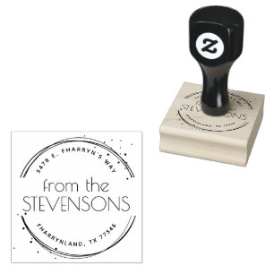 Family Create Your Own Name and Return Address Rubber Stamp