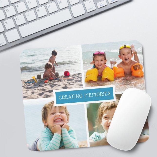 Family Creating Memories Photo Collage Mouse Mat (Family Creating Memories Photo Collage Mouse Pad)