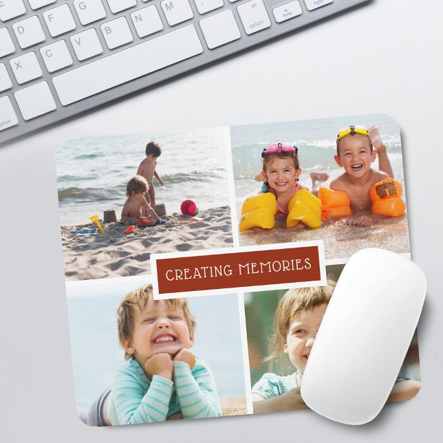 Family Creating Memories Photo Collage Mouse Mat (Family Creating Memories Photo Collage Mouse Pad)