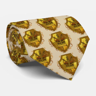 Family Crest Crown Sword  Shield tie