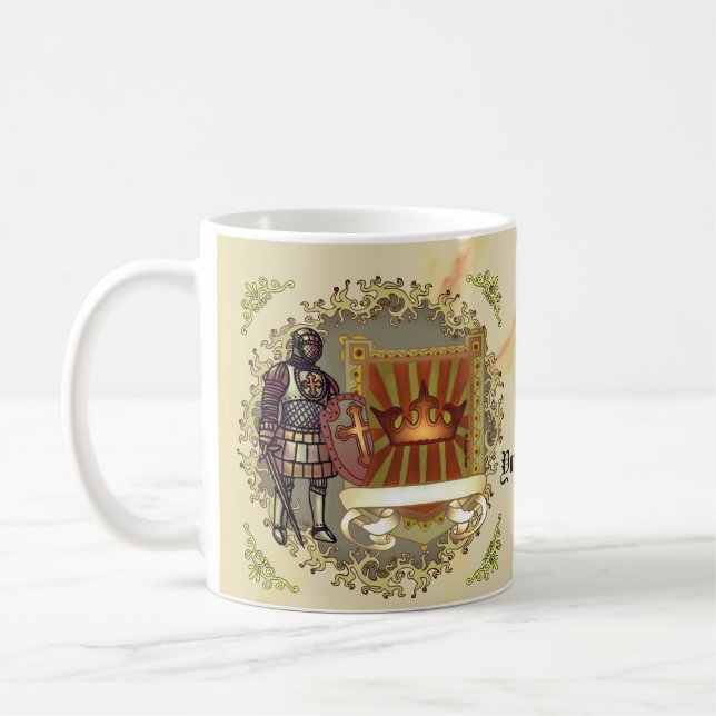 Family Crest Shield Surname Coffee Mug (Left)