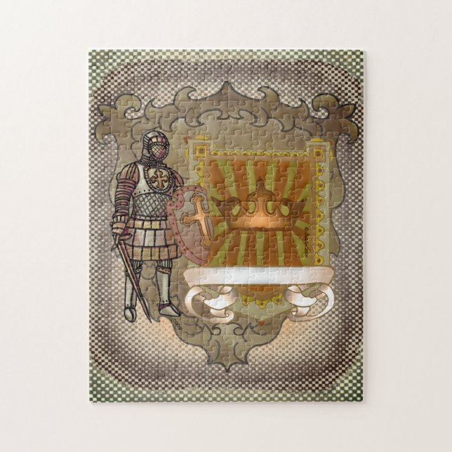 Family Crest Shield Surname Jigsaw Puzzle (Vertical)