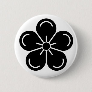 [Family Crests] Decorated Plum Flower 6 Cm Round Badge
