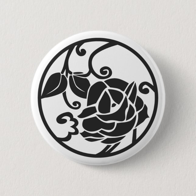 [Family Crests] Flowers 6 Cm Round Badge (Front)