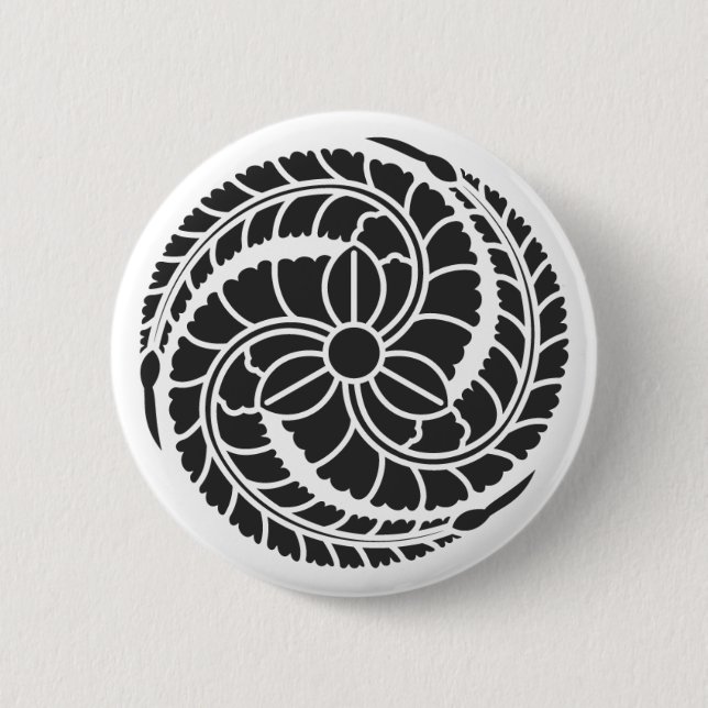 [Family Crests] Flowers 6 Cm Round Badge (Front)