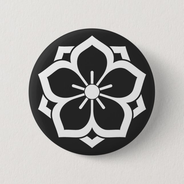 [Family Crests] Flowers 6 Cm Round Badge (Front)