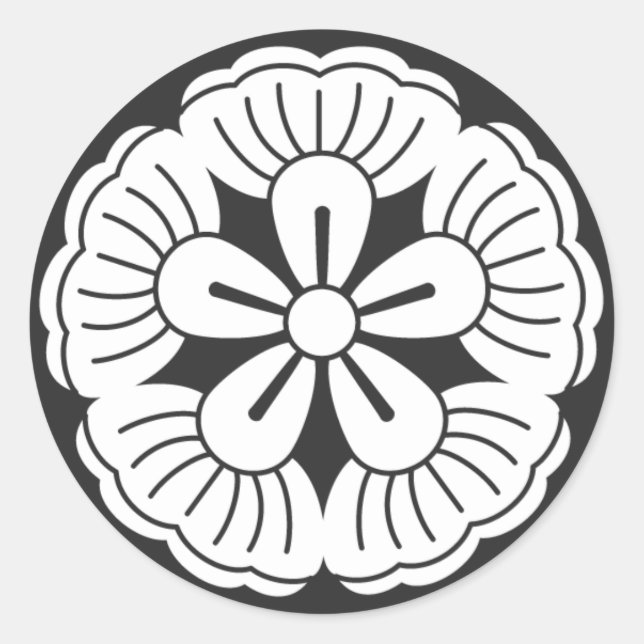[Family Crests] Flowers Classic Round Sticker (Front)