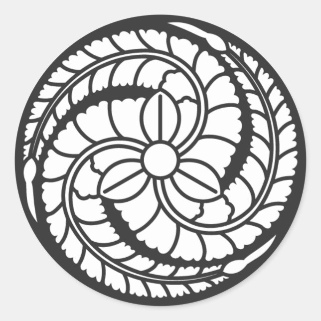 [Family Crests] Flowers Classic Round Sticker (Front)