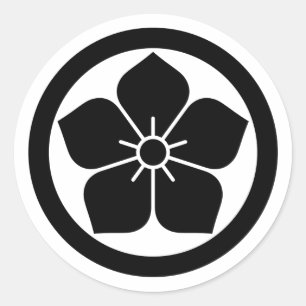 [Family Crests] Kikyo flower inside a circle Classic Round Sticker