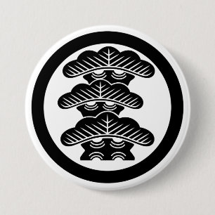 [Family Crests] Left-align 3tier pine tree w/round 7.5 Cm Round Badge