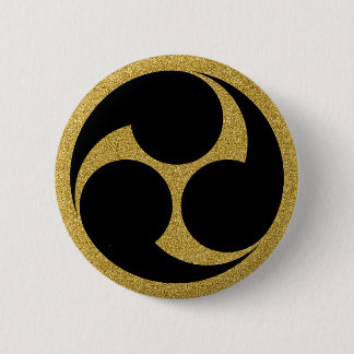 [Family Crests] Left-hand Mitsudomoe 6 Cm Round Badge