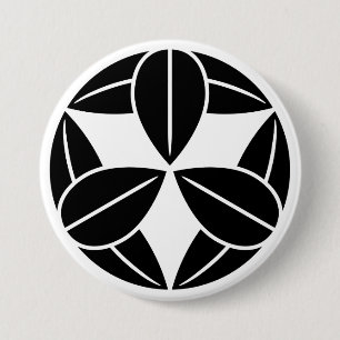 [Family Crests] Nine bamboo leaves 7.5 Cm Round Badge