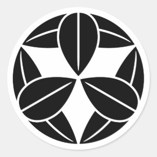 [Family Crests] Nine bamboo leaves Classic Round Sticker