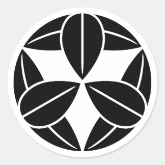 [Family Crests] Nine bamboo leaves Classic Round Sticker