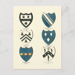 Family Crests of Various English Houses Postcard