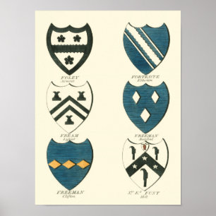 Family Crests of Various English Houses Poster