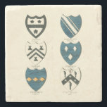 Family Crests of Various English Houses Stone Coaster<br><div class="desc">A great print of various family crests for a couple of English houses. You can see the last names of the family for each crest plus the city in which they lived. If you have an affinity for English history this is the perfect purchase for you!</div>