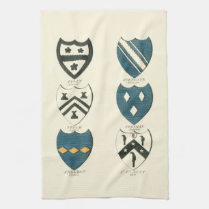 Family Crests of Various English Houses Tea Towel