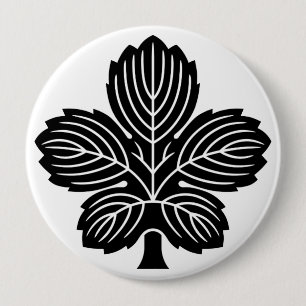 [Family Crests] Oni Kaji leaf 10 Cm Round Badge