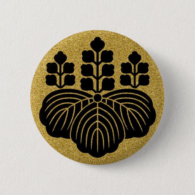 [Family Crests] Paulownia 5-7kiri 6 Cm Round Badge (Front)