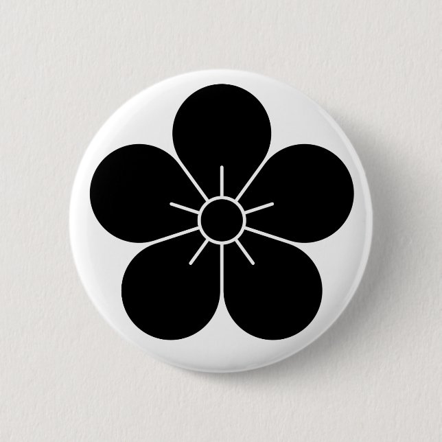[Family Crests] Plum blossom 6 Cm Round Badge (Front)