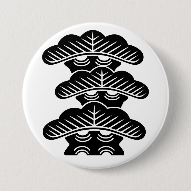 [Family Crests] Right-aligned 3tiered pine trees 7.5 Cm Round Badge (Front)