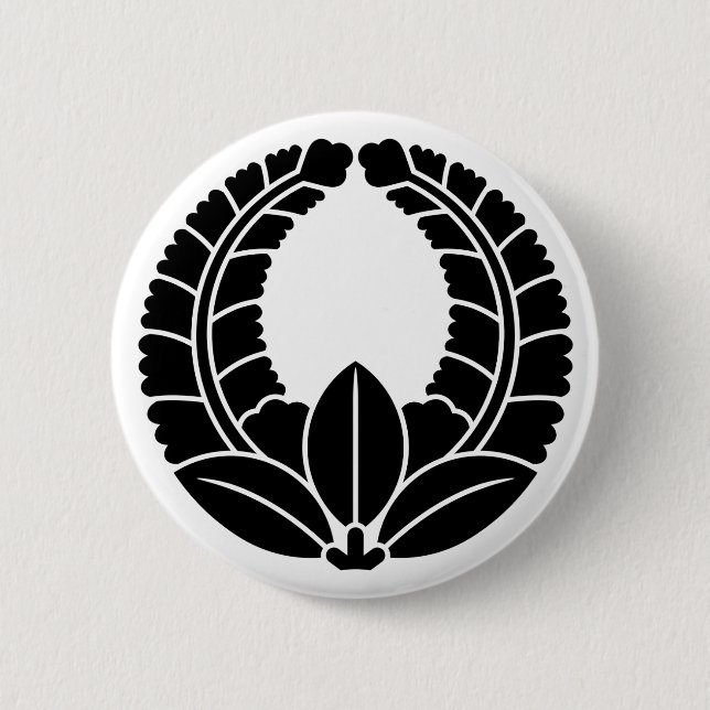 [Family Crests] Rising wisteria 6 Cm Round Badge (Front)