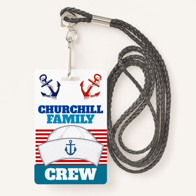 Family Crew  ID Lanyard Badge ID Badge (Front with Lanyard)
