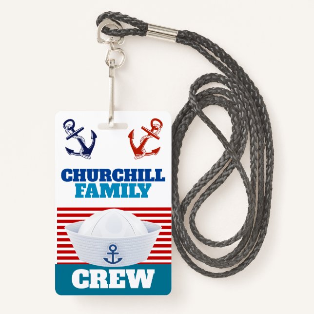 Family Crew  ID Lanyard Badge ID Badge (Front with Lanyard)