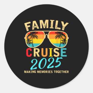 Family Cruise 2025 Beach Matching Summer Vacation Classic Round Sticker