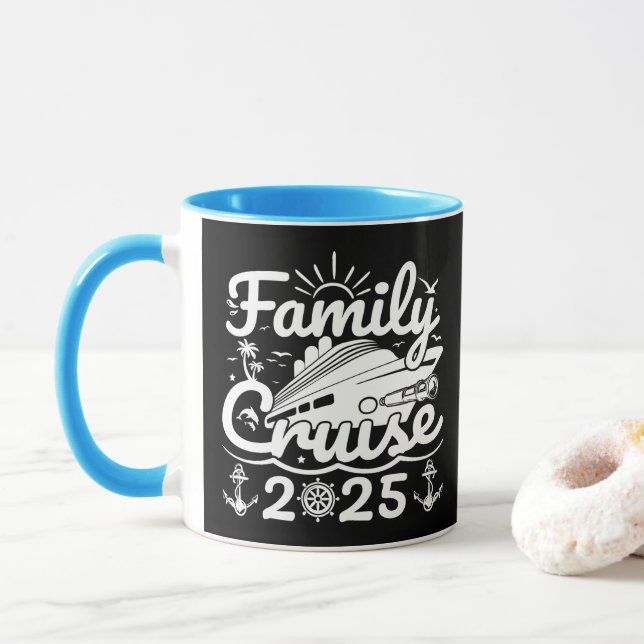 Family Cruise 2025 Cool Funny Family Trip Cruise Mug (With Donut)