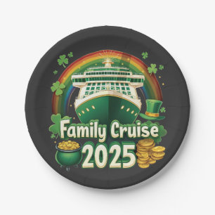 Family Cruise 2025 St. Patrick’s Matching Lucky Paper Plate