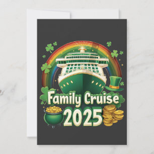 Family Cruise 2025 St. Patrick’s Matching Lucky  Thank You Card