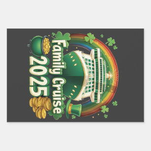 Family Cruise 2025 St. Patrick’s Matching Lucky Wrapping Paper Sheet