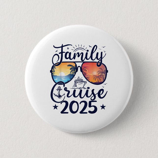 Family Cruise 2025 Summer Vacation Matching Family 6 Cm Round Badge (Front)