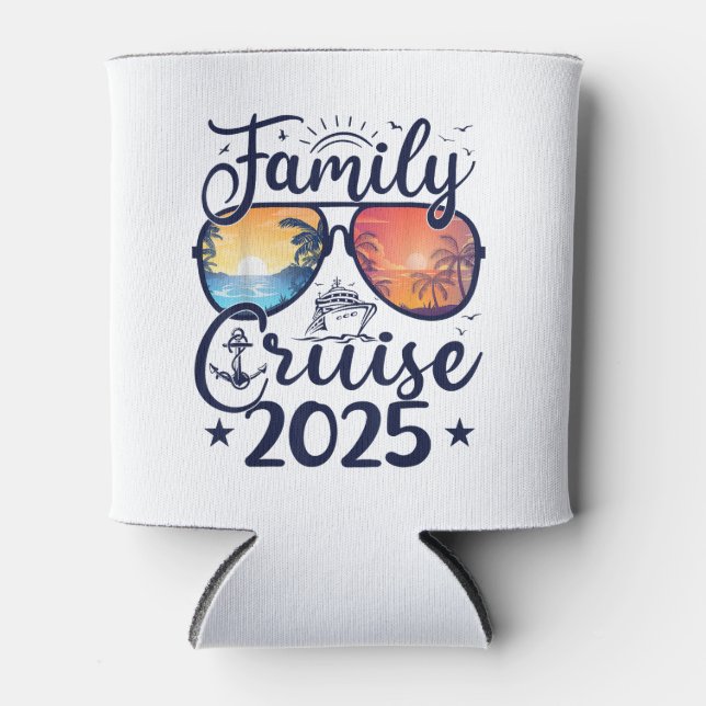 Family Cruise 2025 Summer Vacation Matching Family Can Cooler (Front)