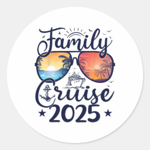 Family Cruise 2025 Summer Vacation Matching Family Classic Round Sticker