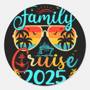Family Cruise 2025 Summer Vacation Matching Family Classic Round Sticker