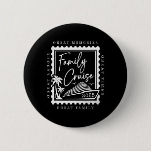 Family Cruise 2025 Trip Retro Stamp Family  6 Cm Round Badge
