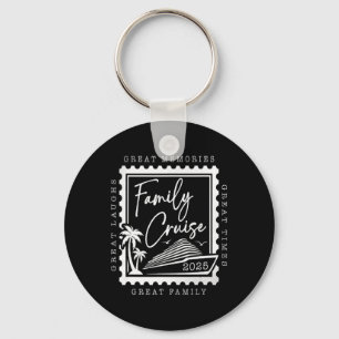 Family Cruise 2025 Trip Retro Stamp Family Key Ring