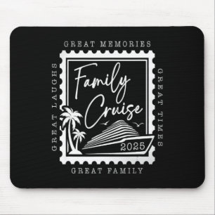 Family Cruise 2025 Trip Retro Stamp Family Mouse Mat