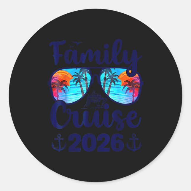 Family Cruise 2026 Family Vacation Matching Family Classic Round Sticker (Front)