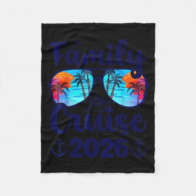 Family Cruise 2026 Family Vacation Matching Family Fleece Blanket (Front)