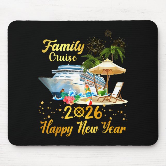 Family Cruise 2026 Happy New Year  Mouse Mat (Front)